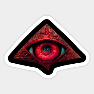 The masonic allseing eye - red Sticker